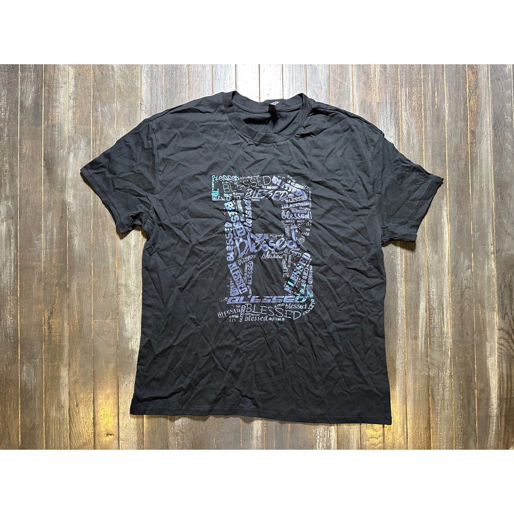 PFR New York Blessed Graphic T-Shirt Mens 2X Black Cotton Short Sleeve Tee